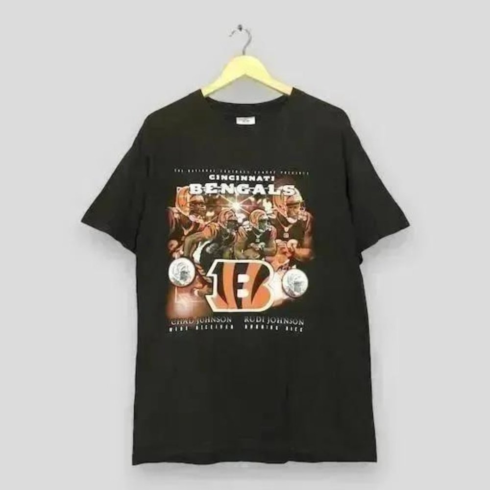 Vintage Cincinnati Bengals Nfl T Shirt Medium Chad Johnson Rudi Johnson Bengals